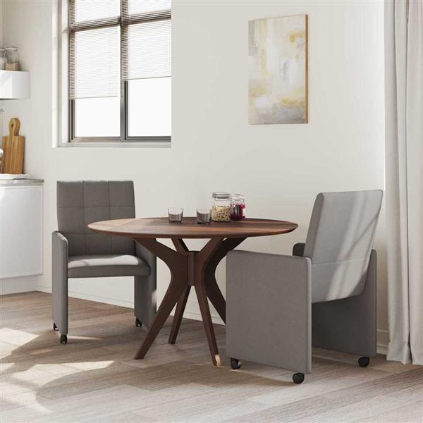 Grote foto vidaxl dining stoelen met wielen 2 pcs taupe 58 x 65 x 94 cm stof huis en inrichting stoelen