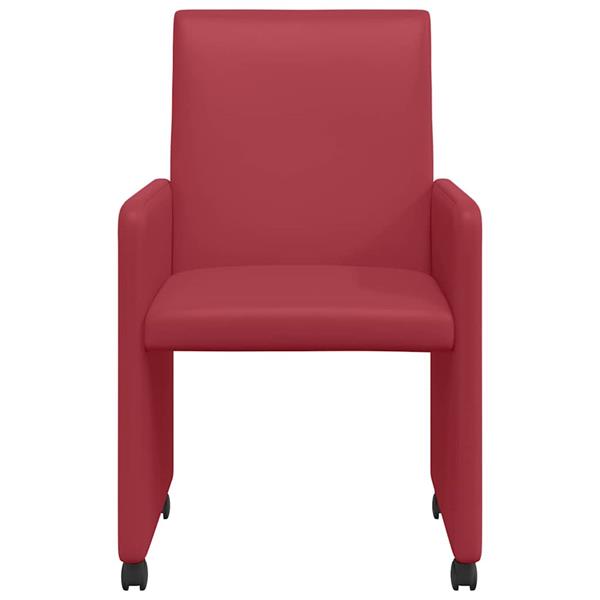 Grote foto vidaxl dining stoelen met wielen 2 pcs wijnrood 57 x 66 x 94 cm huis en inrichting stoelen