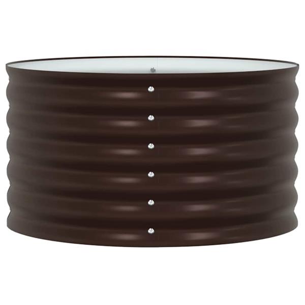 Grote foto vidaxl verhoogde plantenbak bruin 80 x 80 x 44 cm staal tuin en terras overige tuin en terras