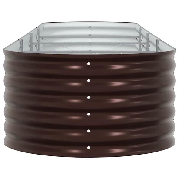 Grote foto vidaxl verhoogde plantenbak bruin 400 x 80 x 44 cm staal tuin en terras overige tuin en terras