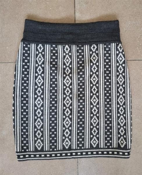 Grote foto prachtig vintage antracietgrijs rokje in tricot kleding dames jurken en rokken