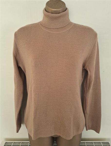 Grote foto vintage mokkabeige rolkraagtrui van denllo 38 kleding dames truien en vesten