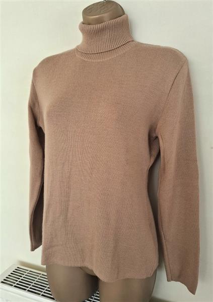 Grote foto vintage mokkabeige rolkraagtrui van denllo 38 kleding dames truien en vesten