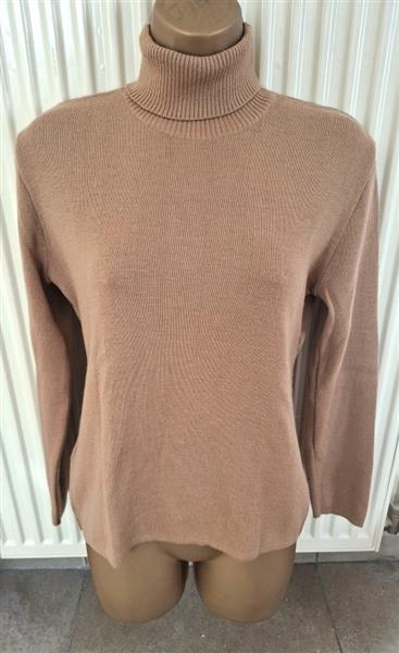 Grote foto vintage mokkabeige rolkraagtrui van denllo 38 kleding dames truien en vesten