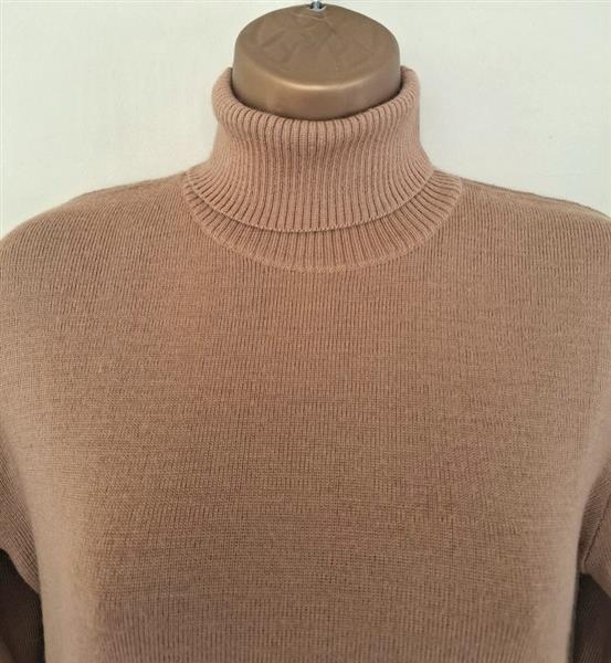 Grote foto vintage mokkabeige rolkraagtrui van denllo 38 kleding dames truien en vesten