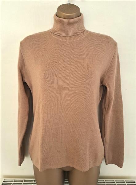 Grote foto vintage mokkabeige rolkraagtrui van denllo 38 kleding dames truien en vesten