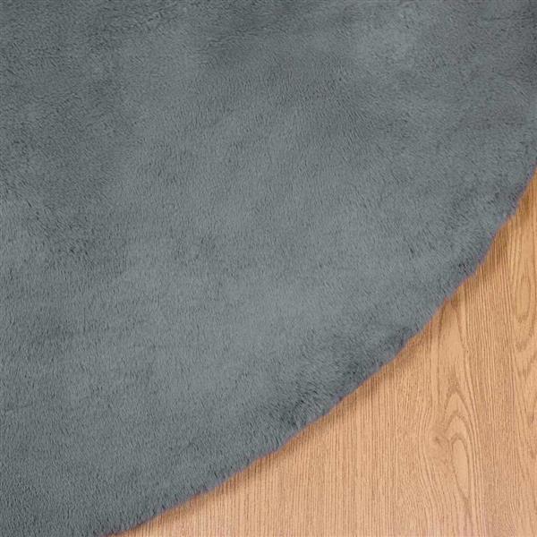 Grote foto vidaxl nep konijnenbont tapijt antraciet 120 cm polyester huis en inrichting vloerbedekking en kleden