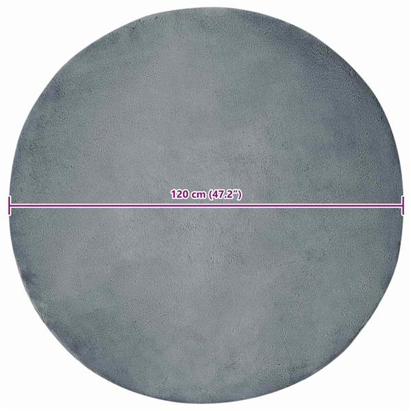 Grote foto vidaxl nep konijnenbont tapijt antraciet 120 cm polyester huis en inrichting vloerbedekking en kleden