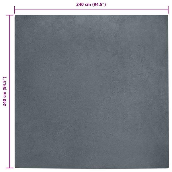Grote foto vidaxl nep konijnenbont tapijt antraciet 240 x 240 cm polyester huis en inrichting vloerbedekking en kleden