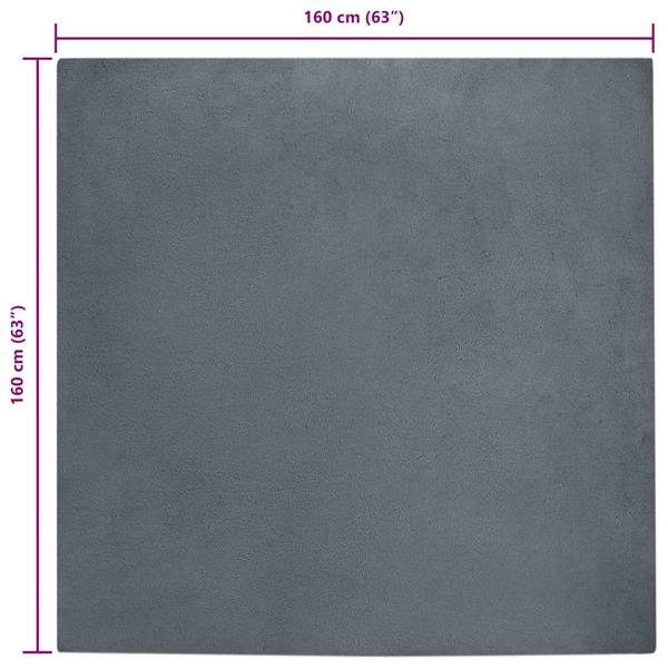 Grote foto vidaxl nep konijnenbont tapijt antraciet 160 x 160 cm polyester huis en inrichting vloerbedekking en kleden