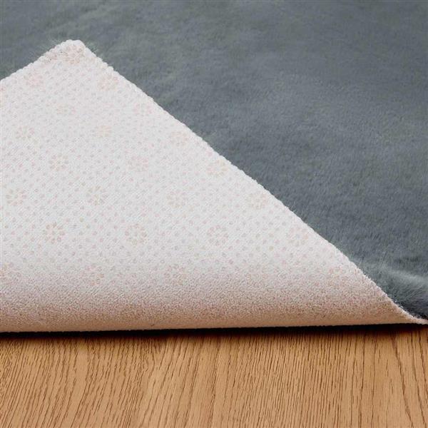 Grote foto vidaxl nep konijnenbont tapijt antraciet 120 x 120 cm polyester huis en inrichting vloerbedekking en kleden