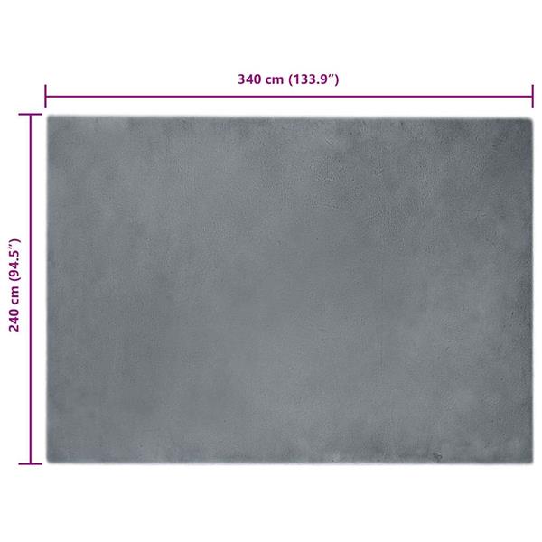 Grote foto vidaxl nep konijnenbont tapijt antraciet 240 x 340 cm polyester huis en inrichting vloerbedekking en kleden