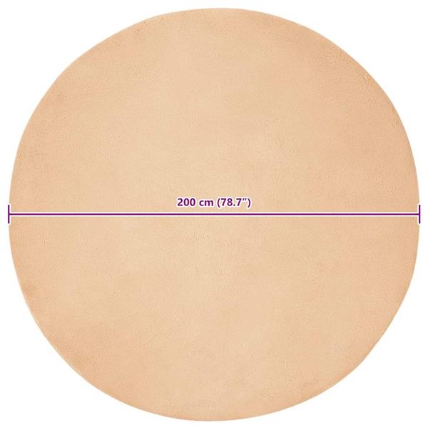 Grote foto vidaxl nep konijnenbont tapijt taupe 200 cm polyester huis en inrichting vloerbedekking en kleden