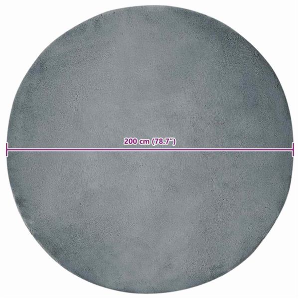 Grote foto vidaxl nep konijnenbont tapijt antraciet 200 cm polyester huis en inrichting vloerbedekking en kleden