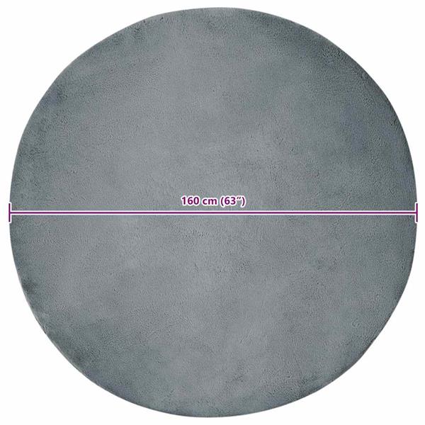 Grote foto vidaxl nep konijnenbont tapijt antraciet 160 cm polyester huis en inrichting vloerbedekking en kleden