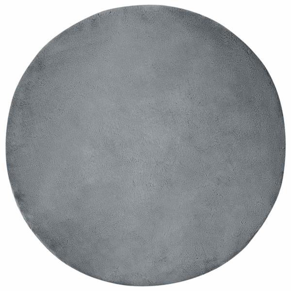 Grote foto vidaxl nep konijnenbont tapijt antraciet 120 cm polyester huis en inrichting vloerbedekking en kleden