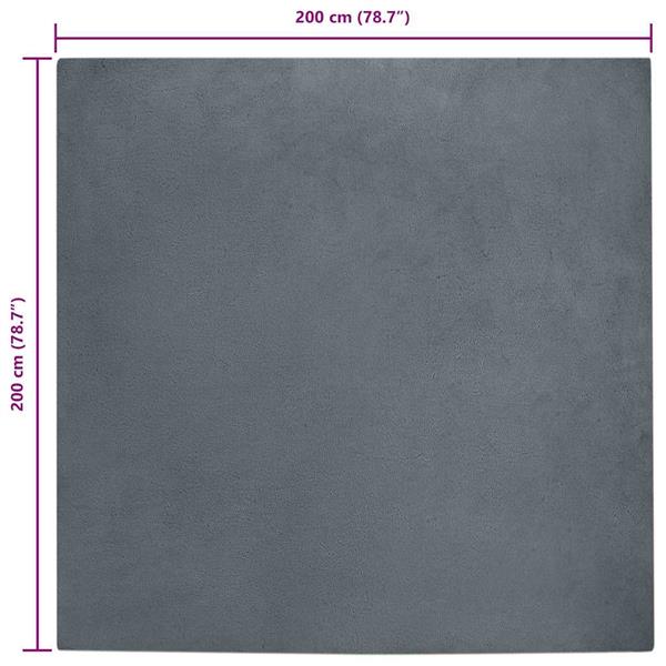 Grote foto vidaxl nep konijnenbont tapijt antraciet 200 x 200 cm polyester huis en inrichting vloerbedekking en kleden