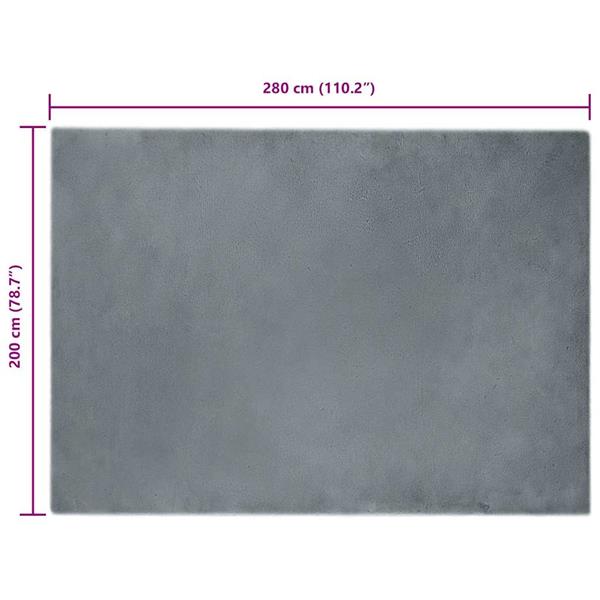 Grote foto vidaxl nep konijnenbont tapijt antraciet 200 x 280 cm polyester huis en inrichting vloerbedekking en kleden