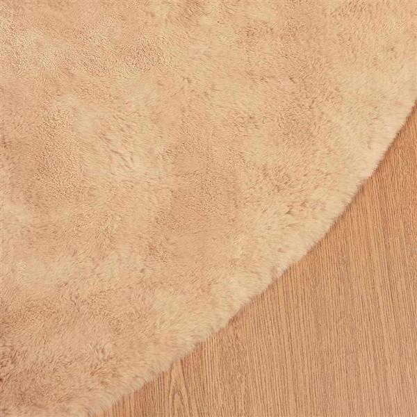 Grote foto vidaxl nep konijnenbont tapijt taupe 200 cm polyester huis en inrichting vloerbedekking en kleden