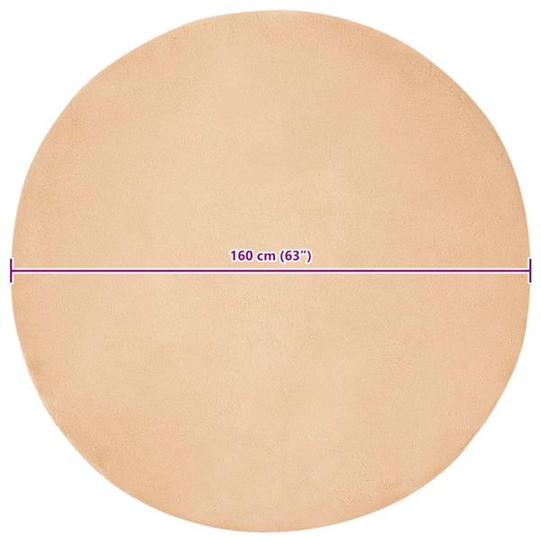 Grote foto vidaxl nep konijnenbont tapijt taupe 160 cm polyester huis en inrichting vloerbedekking en kleden