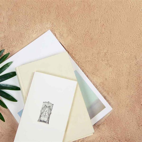 Grote foto vidaxl nep konijnenbont tapijt taupe 240 x 240 cm polyester huis en inrichting vloerbedekking en kleden