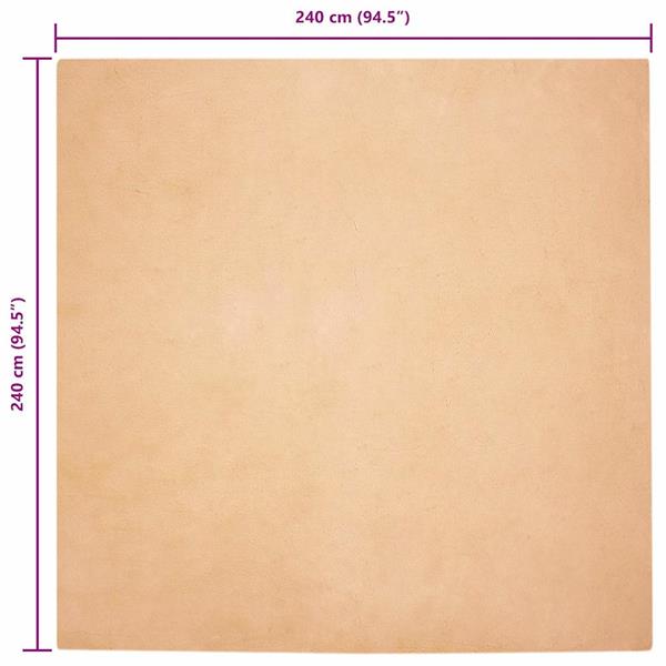 Grote foto vidaxl nep konijnenbont tapijt taupe 240 x 240 cm polyester huis en inrichting vloerbedekking en kleden