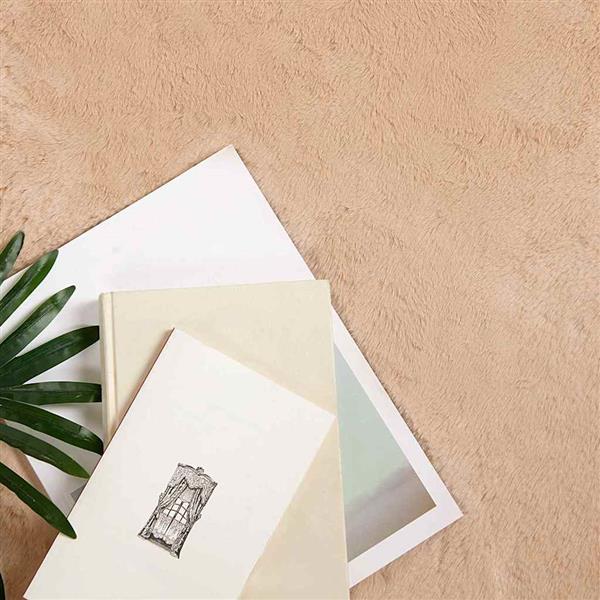 Grote foto vidaxl nep konijnenbont tapijt taupe 120 cm polyester huis en inrichting vloerbedekking en kleden