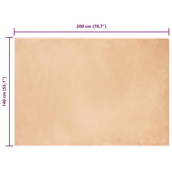 Grote foto vidaxl nep konijnenbont tapijt taupe 140 x 200 cm polyester huis en inrichting vloerbedekking en kleden