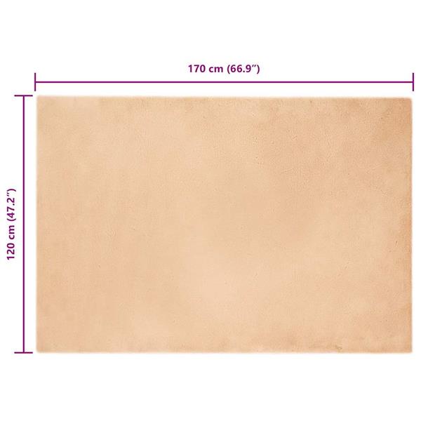 Grote foto vidaxl nep konijnenbont tapijt taupe 120 x 170 cm polyester huis en inrichting vloerbedekking en kleden