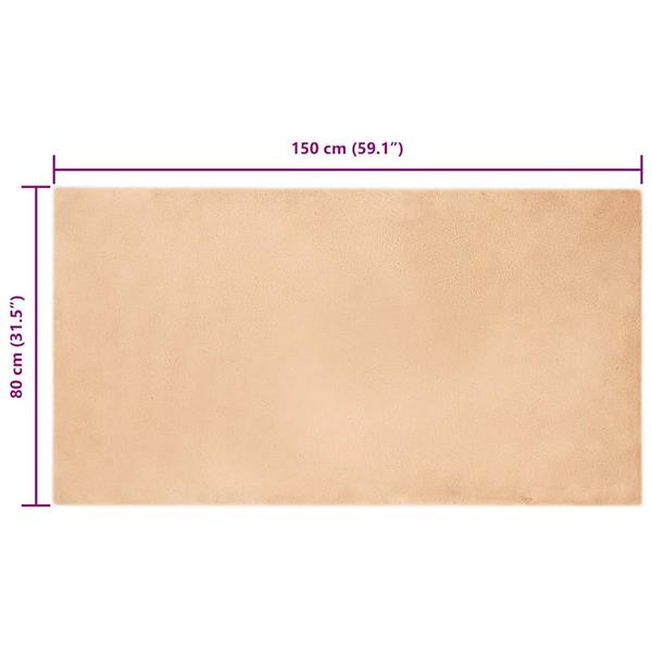 Grote foto vidaxl nep konijnenbont tapijt taupe 80 x 150 cm polyester huis en inrichting vloerbedekking en kleden