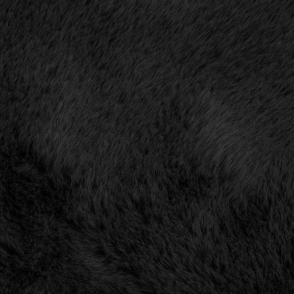 Grote foto vidaxl nep konijnenbont tapijt zwart 120 cm polyester huis en inrichting vloerbedekking en kleden