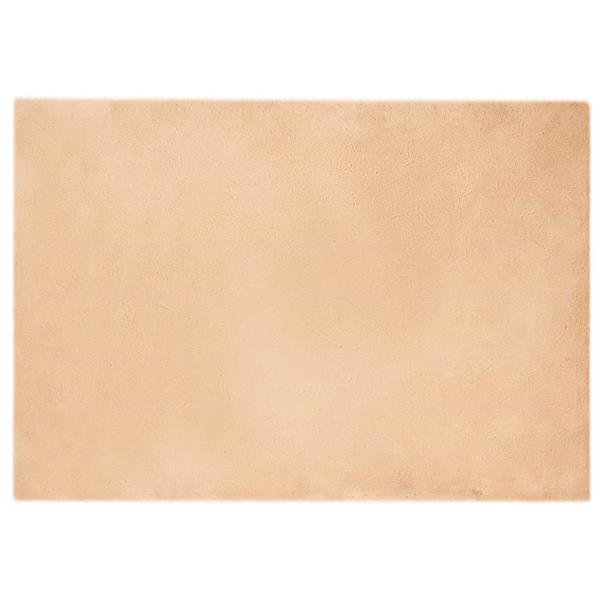 Grote foto vidaxl nep konijnenbont tapijt taupe 140 x 200 cm polyester huis en inrichting vloerbedekking en kleden