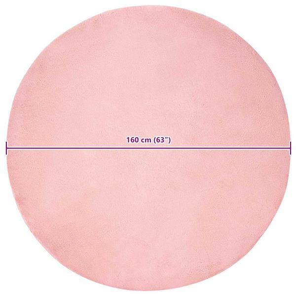 Grote foto vidaxl nep konijnenbont tapijt roze 160 cm polyester huis en inrichting vloerbedekking en kleden