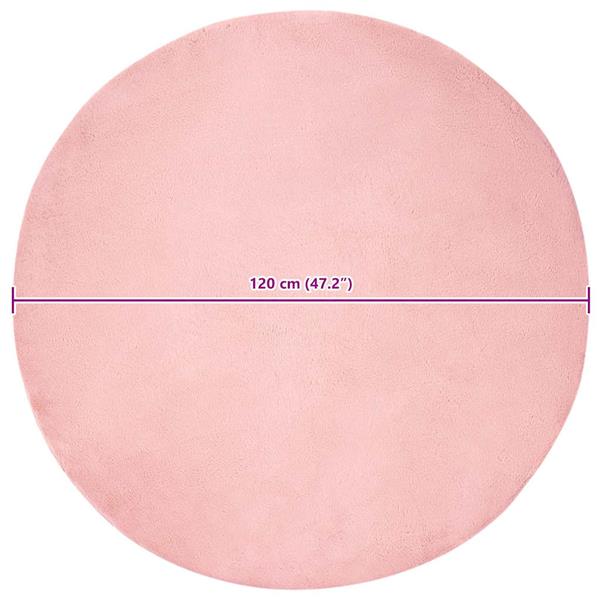 Grote foto vidaxl nep konijnenbont tapijt roze 120 cm polyester huis en inrichting vloerbedekking en kleden