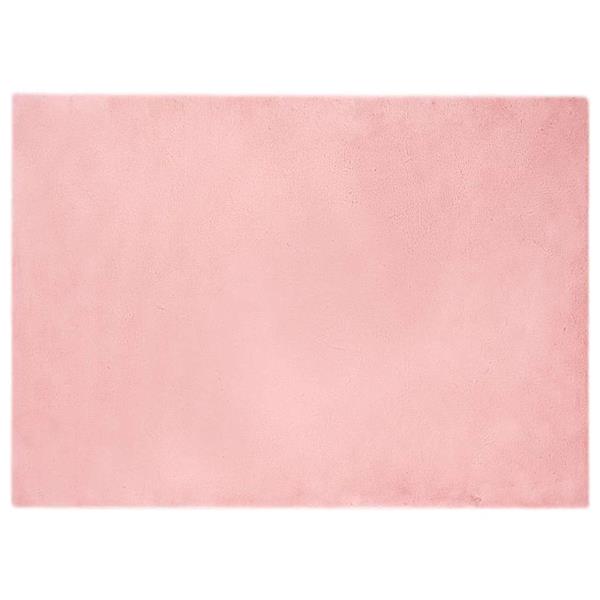 Grote foto vidaxl nep konijnenbont tapijt roze 240 x 340 cm polyester huis en inrichting vloerbedekking en kleden