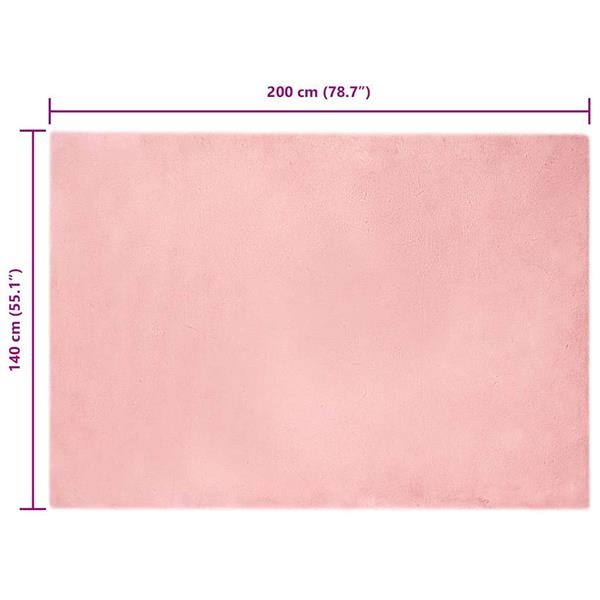 Grote foto vidaxl nep konijnenbont tapijt roze 140 x 200 cm polyester huis en inrichting vloerbedekking en kleden