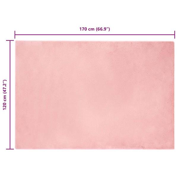 Grote foto vidaxl nep konijnenbont tapijt roze 120 x 170 cm polyester huis en inrichting vloerbedekking en kleden