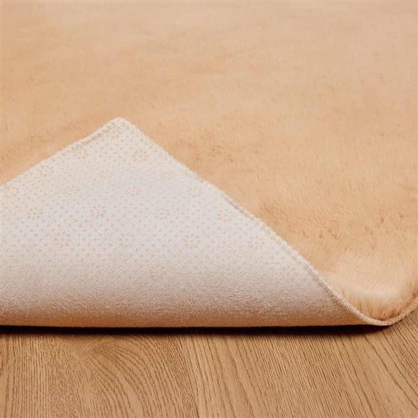 Grote foto vidaxl nep konijnenbont tapijt taupe 80 x 150 cm polyester huis en inrichting vloerbedekking en kleden