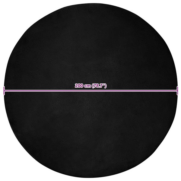 Grote foto vidaxl nep konijnenbont tapijt zwart 200 cm polyester huis en inrichting vloerbedekking en kleden