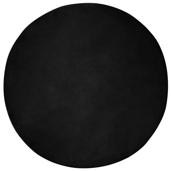 Grote foto vidaxl nep konijnenbont tapijt zwart 160 cm polyester huis en inrichting vloerbedekking en kleden