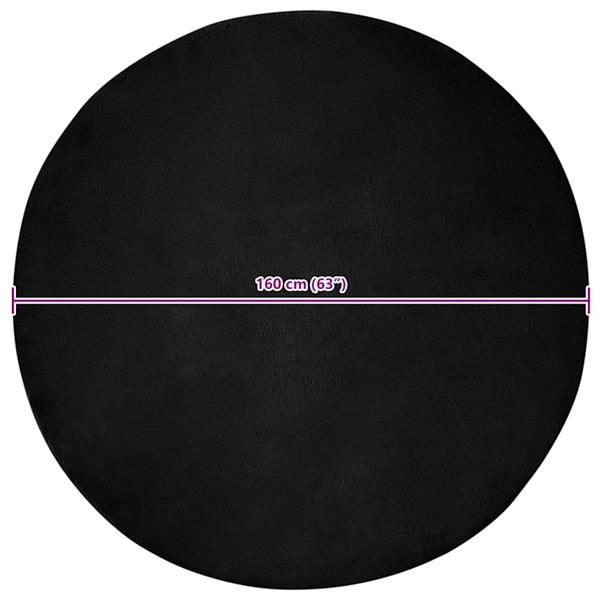 Grote foto vidaxl nep konijnenbont tapijt zwart 160 cm polyester huis en inrichting vloerbedekking en kleden