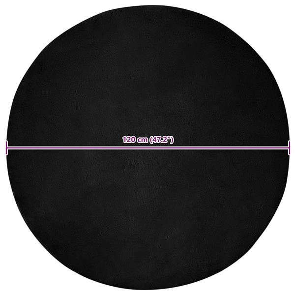 Grote foto vidaxl nep konijnenbont tapijt zwart 120 cm polyester huis en inrichting vloerbedekking en kleden