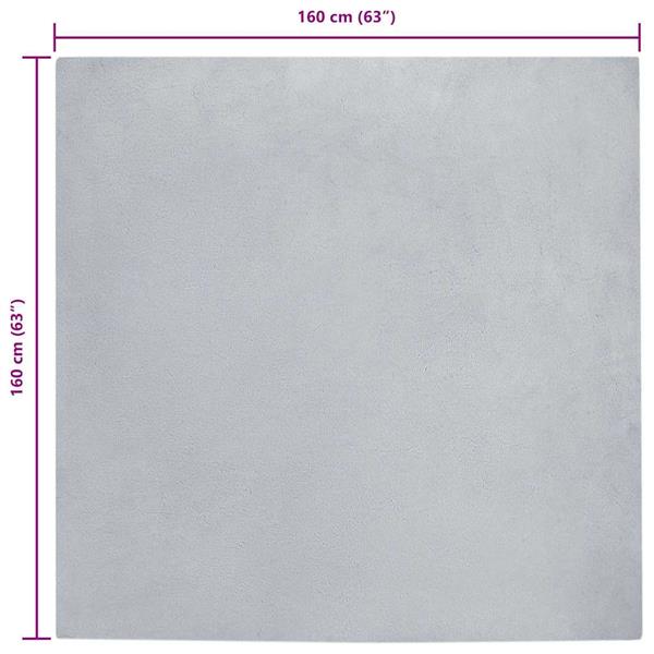 Grote foto vidaxl nep konijnenbont tapijt grijs 160 x 160 cm polyester huis en inrichting vloerbedekking en kleden