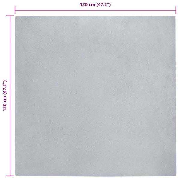 Grote foto vidaxl nep konijnenbont tapijt grijs 120 x 120 cm polyester huis en inrichting vloerbedekking en kleden