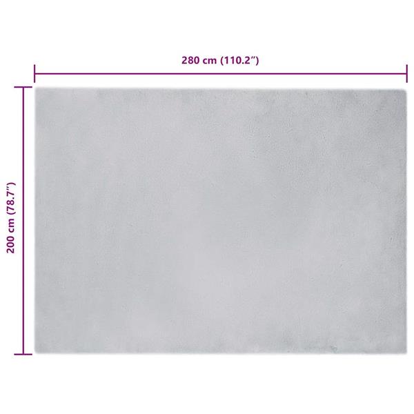 Grote foto vidaxl nep konijnenbont tapijt grijs 200 x 280 cm polyester huis en inrichting vloerbedekking en kleden