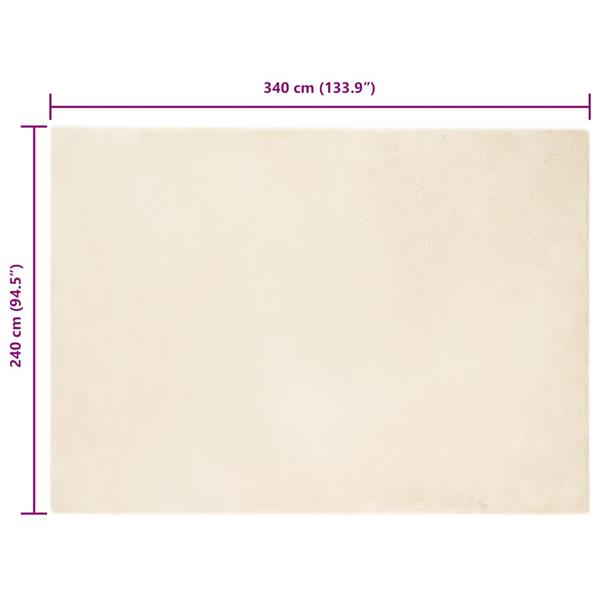 Grote foto vidaxl nep konijnenbont tapijt cr me 240 x 340 cm polyester huis en inrichting vloerbedekking en kleden