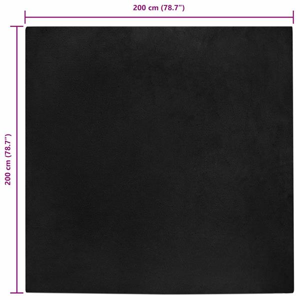 Grote foto vidaxl nep konijnenbont tapijt zwart 200 x 200 cm polyester huis en inrichting vloerbedekking en kleden