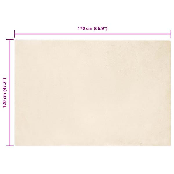 Grote foto vidaxl nep konijnenbont tapijt cr me 120 x 170 cm polyester huis en inrichting vloerbedekking en kleden