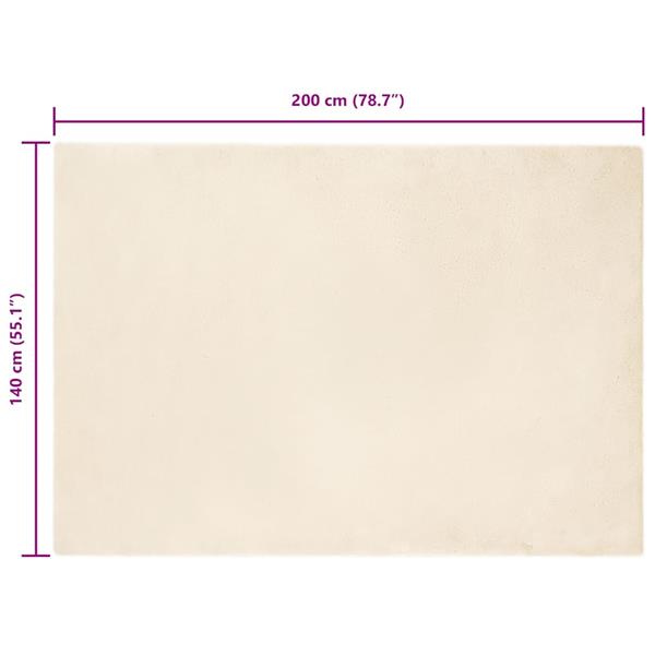 Grote foto vidaxl nep konijnenbont tapijt cr me 140 x 200 cm polyester huis en inrichting vloerbedekking en kleden