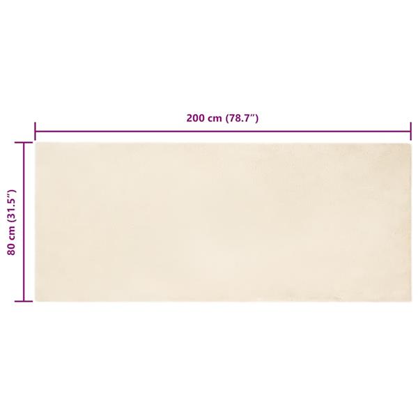 Grote foto vidaxl nep konijnenbont tapijt cr me 80 x 200 cm polyester huis en inrichting vloerbedekking en kleden